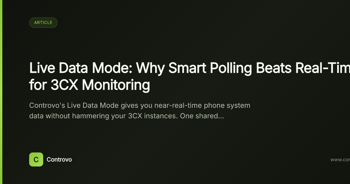 3CX Smart Polling vs Real-Time Monitoring | Controvo